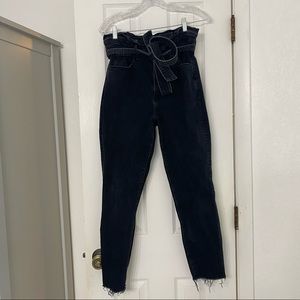 abercrombie raw hem paper bag jeans